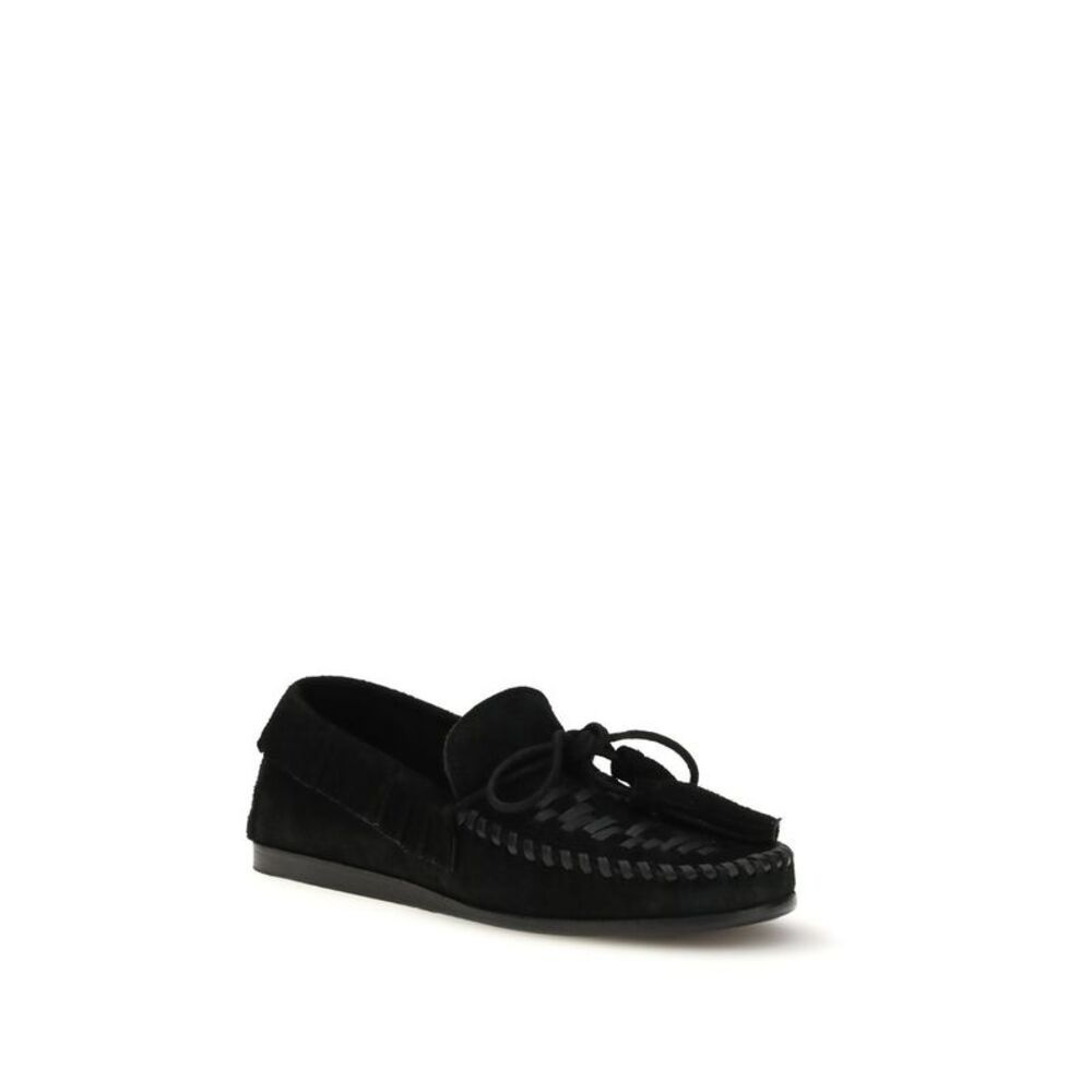Isabel Marant Black Calf Leather Bos Taurus Slip-On Women's Loafers - Picture 2 of 4